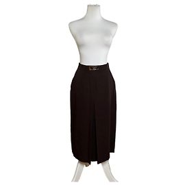 Céline Saia de lã vintage Celine marrom Marrom