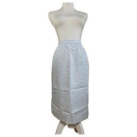 Saia de seda vintage Givenchy Light Azul