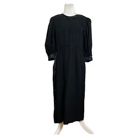 Givenchy Maxi-Kleid in Schwarz mit seitlichen Knopfdetails Schwarz