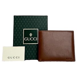 Vintage Gucci Leather Wallet Brown Brown