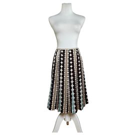 Jupe Courreges à imprimé géométrique Marron Bleu Crème Polyester Marron