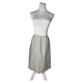 Vintage Courreges Baumwollrock Gestreift Mehrfarben