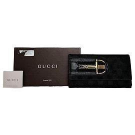 Vintage Gucci Leder Clutch Wallet Schwarz Schwarz