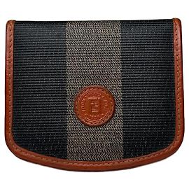 Vintage Fendi Canvas Kartenetui Schwarz Schwarz