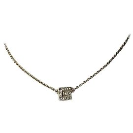 Colar com pingente Givenchy Gold Crystal Logo Dourado