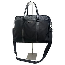 Burberry Black Nylon Briefcase with Multiple Compartments Black