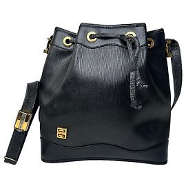 Borsa a secchiello in pelle vintage Givenchy nera Nero