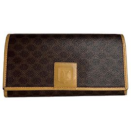 Céline Vintage Celine Smooth Wallet Brown Brown