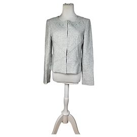 Vintage Courreges Tweed Jacke Hell Silber