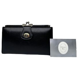 Vintage Dior Ledergeldbörse Schwarz Schwarz