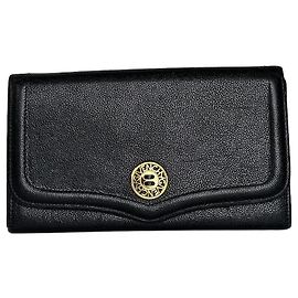 Givenchy Black Leather Wallet with Gold-Tone Logo Detail Black
