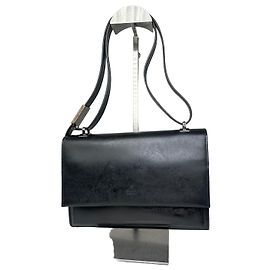 Bolsa de ombro em couro preto Gucci Preto