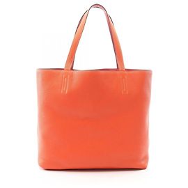 Hermès Tote Bag réversible Hermes Double Sens 45 Rouge Casaque Rouge Orange