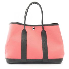 Hermès Bolsa Tote Hermes Garden Party TPM Rosa Verde Verde escuro