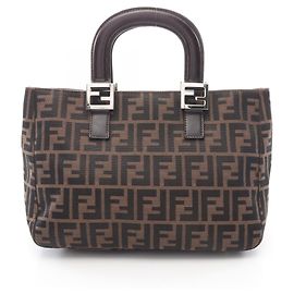 Fendi Zucca Tote Bag braun Leder und Canvas Braun