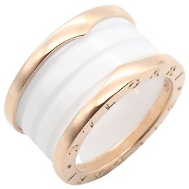 Bulgari Bvlgari B-zero1 Keramikring Weiß Golden
