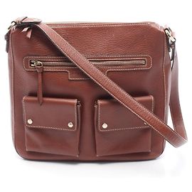 Bulgari Bolsa de ombro em couro Bvlgari Marrom