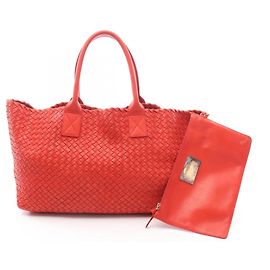 Sac cabas Bottega Veneta Cabas MM Intrecciato rouge Rouge