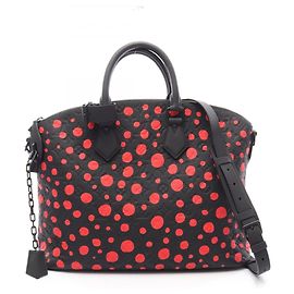 Louis Vuitton LV x YK Lockit 2-Way Boston Bag/Handtasche Schwarz Rot Monogramm