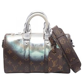 Bolsa Louis Vuitton Keepall Bandoulière 25 Marrom Prata Multicor