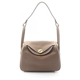 Hermès Borsa a tracolla Hermes Lindy 26 Etoupe Marrone Taupe