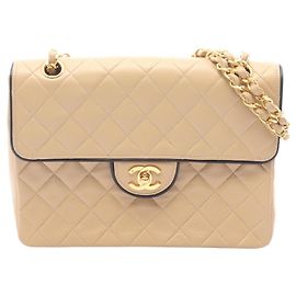Bolsa de Ombro Chanel Matelassé Vintage Bege