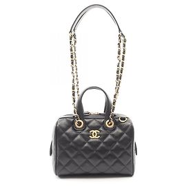 Borsa Boston Mini Matelassé Chanel Nero