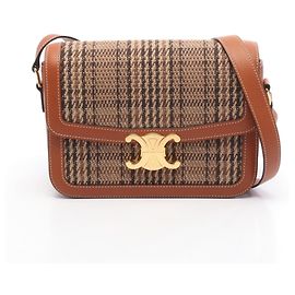 Céline Bolsa de Ombro Celine Classic Triomphe Marrom