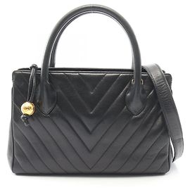 Borsa Chanel Chevron V-stitch Nero