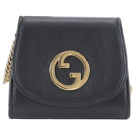 Gucci Chain Shoulder Wallet Blondie Schwarz