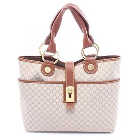 Céline Bolsa Celine Macadam Marrom Bege