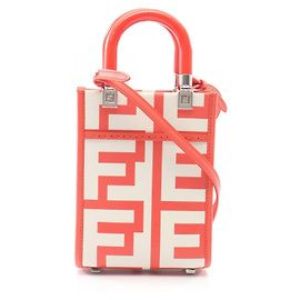 Sac à main 2-Way Fendi Sunshine Shopper Mini Blanc Rouge