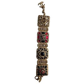 Pulseira Chanel Paris-Byzance Métiers d’Art Pre-Fall 2011 Preto Vermelho Gold hardware
