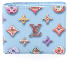 Louis Vuitton Portefeuille Slender Bi-fold Wallet Blue Multiple colors