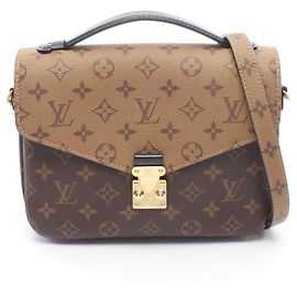 Louis Vuitton Pochette Metis MM Monogram Reverse Handbag Brown Black
