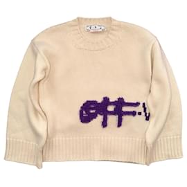 Off White Off-White Wollpullover Creme Creme
