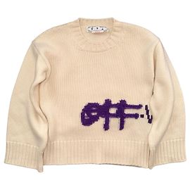 Off White Pull en laine Off-White crème Crème