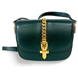 Gucci Sylvie Shoulder Bag Leather Small Green