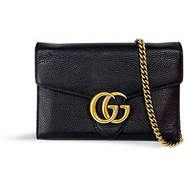 Gucci GG Marmont Bifold Wallet Leather Compact Black