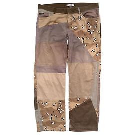 Dolce & Gabbana Patchwork Camouflage Cotton Pants Brown Beige Green