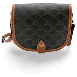 Céline Celine Cuir Triomphe Folco Tasche aus Leder Kamel