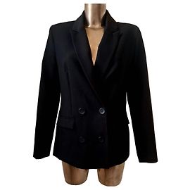 Autre Marque Amisu Black Double-breasted Oversized Blazer IT40 Black