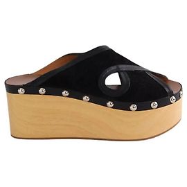 Sandales à talons compensés en daim Isabel Marant noir Noir
