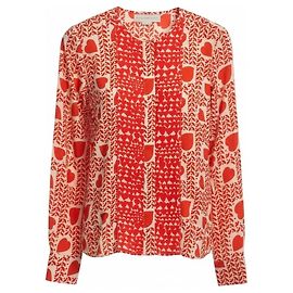 Stella Mc Cartney Camicetta in seta Stella McCartney con stampa a cuore avorio / arancione Arancione
