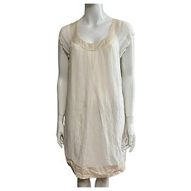 Vestido Diane von Furstenberg Ayuka de seda plisada - Marfil/Oro Blanco Dorado