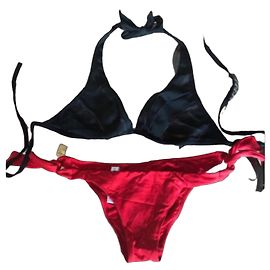 Ensemble Bikini Triangle La Perla - Haut 40B, Bas 38 Noir Rouge