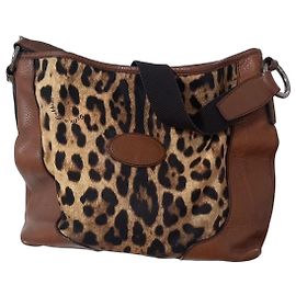 Sac à main Dolce & Gabbana en cuir et imprimé léopard Marron Imprimé léopard