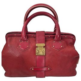 Louis Vuitton Lockit PM Handbag in Red Leather Red