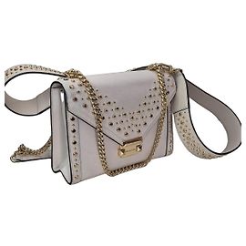Michael Kors Bolsa de ombro em couro branco com tachas Branco