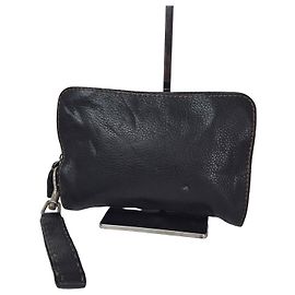 Pochette Fendi Zucca en cuir Noir